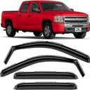 Voron Glass in-Channel Extra Durable Rain Guards for Trucks Chevrolet (Chevy) Silverado/GMC Sierra 2007-2013 Crew Cab, Window Deflectors, Vent Window Visors, 4 Pieces - 220002