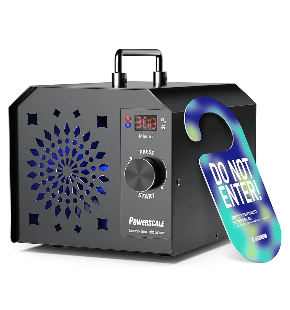 PowerScale Ozone Generator 90,000mg/h O3 Intelligent Control Ozone Odor Eliminator Commercial Ozone Machine Odor Removal, For Home, Car, Pet Room - High Capacity Ionizer Ozone Air Purifier, Black