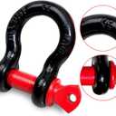 6 Pack 5/8" D Ring Shackles Set 3.25 Ton (7165 Lbs) Capacity with 3/4" Pin Heavy Duty Shackles with 3 Pairs Work Gloves for Towing Strap Winch Off-Road Truck Vehicle Recovery