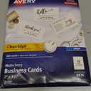 Avery Clean Edge Printable Business Cards with Sure Feed Technology, 2" x 3.5", Ivory, 200 Blank Cards for Inkjet Printers (08876)