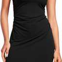 CRZ YOGA Womens Butterluxe Summer Sleeveless Midi Dresses Casual Work Cocktail Party Ruched Pencil Bodycon, Black, Small