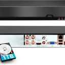 4 Channel DVR for Security Camera with 1TB Hard Drive, 4CH DVR Supports 5MP/4MP/1080P AHD/TVI/CVI/CVBS/IP Cameras, 24/7 Surveillance Recording,Human Detection,Remote Access