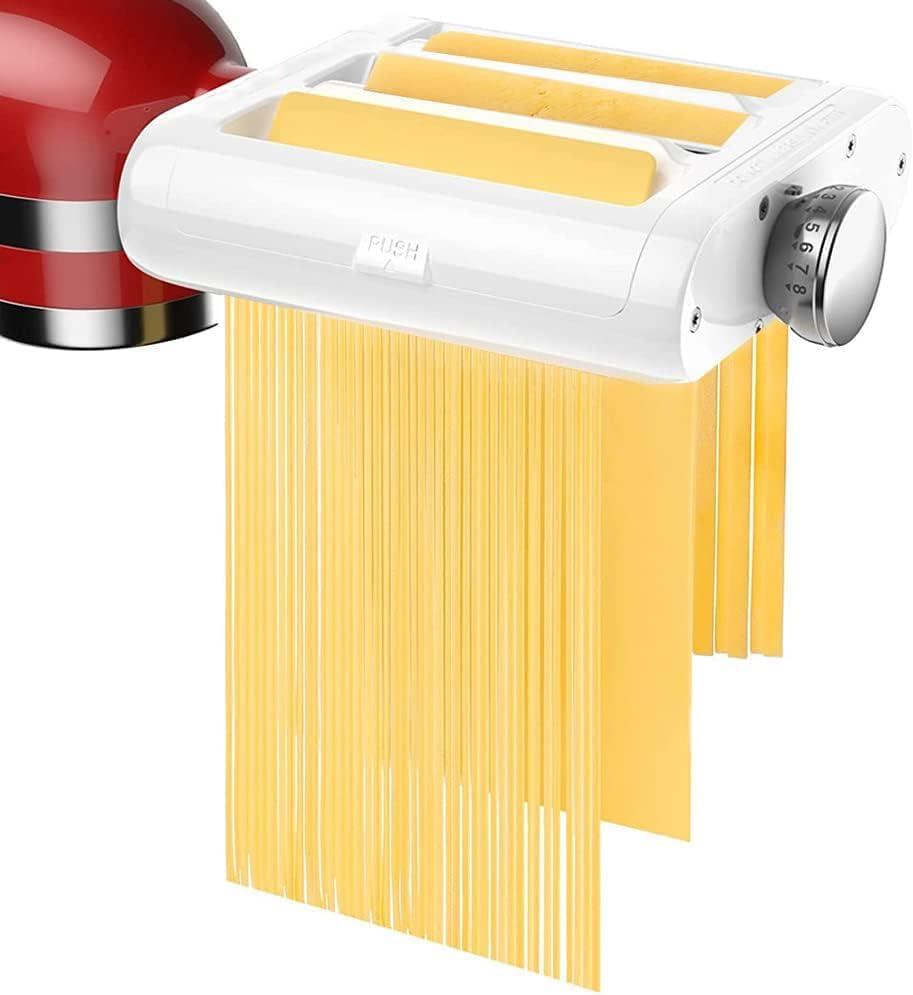 KitchenAid 3 in 1 Pasta Maker Set - Pasta Roller & Spaghetti/Fettuccine Cutter Attachments (White)