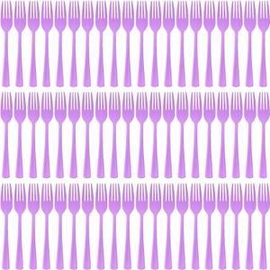 60 Pcs Purple Disposable Plastic Forks Cutlery Heavy Duty Dinnerware Plastic Silverware Flatware for Home Office School Party Picnics Restaurant Outdoor Events or Every Day Use (Purple)