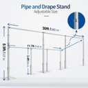 Pipe and Drape Backdrop Stand, 8.9x30ft Heavy Duty Adjustable Background Frame with Metal Base, Back Drop Holder for Parties Photography Wedding Photoshoot Decoration