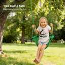 JKsmart Swing Seat for Kids Heavy Duty Rope Play Secure Children Swing Set,Perfect for Indoor,Outdoor,Playground,Home,Tree,with Snap Hooks and Swing Straps,440 lbs Capacity,Green