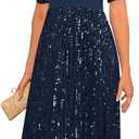 GRACE KARIN Women's Sequin V Neck Ruffle Sleeve Empire Waist Sparkly Glitter A Line Cocktail Formal Dresses (Medium)