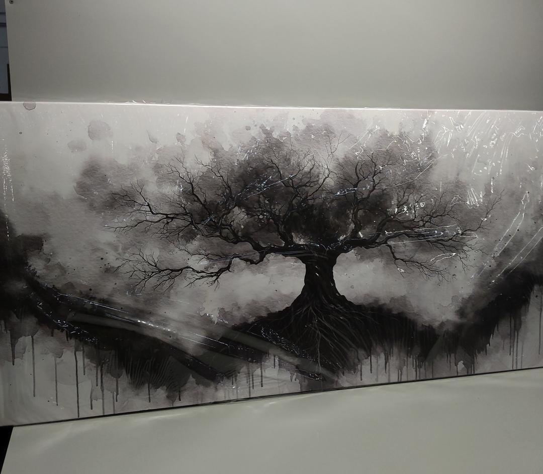 Tree of Life Wall Art Large Artwork Black and White Wall Art Modern Landscape Nature Canvas Prints Decor for Living Room Bedroom Office Ready to Hang 29"x59"