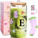 ANOTION Cute Cups - Ini-Tial Monogrammed Personalized Gift for Women, White Elephant Gag Christmas Birthday Inspirational Coffee Cup