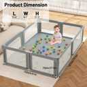 Baby Playpen with Mat for Babies and Toddlers, 73" x 61" Large Baby Play Pen Playard for Indoor & Outdoor with Soft Breathable Mesh, Ocean Balls and Pull Links, Dark Grey