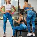 JGS1996 Tie Dye Scrunch Butt Lifting Leggings for Women Booty Sculpting Workout Tight High Waist Tummy Control Yoga Gym Pants (Blue, S)