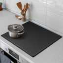 YUHFERA Stove Top Cover for Electric Stove - Silicone Stove Mat for Glass Top, Glass Cooktop Protector, XL Dish Drying Mats For Kitchen,Oven Covers for Electric Stove (Black,30 x 21)