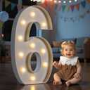 imprsv Marquee Numbers, 4FT Light Up Number for 6th Party Birthday Decorations, Mosaic Numbers for Balloons, Large Cardboard Signs, Six Balloon Frame, Number Blocks Birthday Decor
