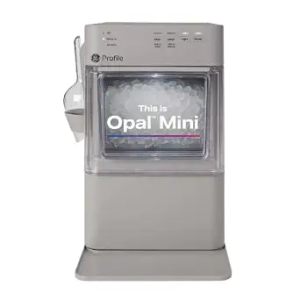 GE Profile Opal Mini Nugget Ice Maker, Portable Countertop Pellet Ice Machine, Soft Chewable Ice, 36 lbs Per Day, Top Fill Water Reservoir, 2 lb Bin, 6 Pack Descaler & Scoop Included, Stone Grey