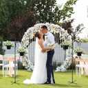 4 Pack 48 Inch Adjustable Double Shepherds Hooks for Outdoor 2 Sided Bird Feeder Poles with 5 Prong Base Heavy Duty Metal Garden Hook for Hanging Flower Basket Lantern Plants Bird Nests Decor