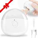 Automatic Electric Nail Clipper with LED Light & 2 Speeds with Nail Scraps Storage, USB Rechargeable Safety Fingernail Trimmer for Baby, Children, Kids, Adult, Seniors and Caregivers, White