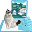 Ownpets Cat Litter Mat 17.7’’ x 13’’, Refills for Cat Litter Box, Cat Liner Pads for Litter System, Leak-Proof 6-Layer with Quick-Dry Surface, Ultra-Thick Cat Pads, 80 Counts