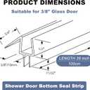Frameless Shower Door Seal Set for 3/8 Inch Glass Doors - 2-Pack Bottom Seal and 2-Pack Side Stop Shower Leaks and Create a Water Barrier (3/8 x 39)