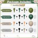 Double Stuffed Sage Green Balloons Arch, Olive Dusty Green Brown Beige Neutral Balloon Garland Kit, White Sand Apricot Tan Latex Balloon for Baby Shower Birthday Jungle Safari Party Decoration