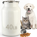 Aloxina Dog-Cat Food Storage Container 40 lb, Large Stainless Steel Bin