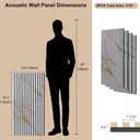 4 Pack 47.2" × 23.6" Wood Slat Acoustic Wall Panels, White Marble, 4PC