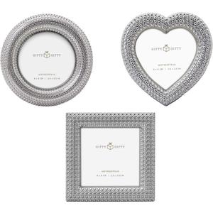 Classic Small Picture frame Set of 3 Cute Mini Photo Frame Set 2.5x2.5 inch for Tabletop Display Desk Picture Frame Perfect for Christams Home Decor Wedding Graduation Milestone Photos -