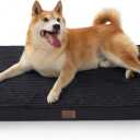 Bedsure ComfyFleece Dog Beds Large Sized Dog- Orthopedic Pet Beds for Crate with Removable Machine Cover, NOT Waterproof Egg Crate Foam Puppy Mat for Pets Up to 50 lbs, 35x22x2.8, NOT Chewproof