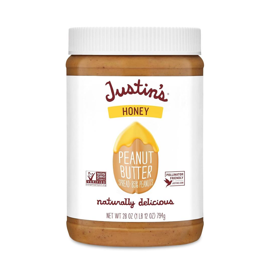 JUSTINS No Stir, Gluten-Free, Honey Peanut Butter, 28 oz Jar (28 Ounce (Pack of 1)) Best By: 03/24/2026