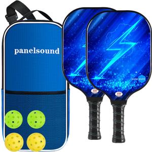 Pickleball Paddles Set of 2, Lightweight USAPA Approved Fiberglass Pickleball Set of 2 with Outdoor Pickleballs