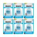 REACH Ultraclean Dental Floss, Mint, Plaque Remover for Teeth, Shred Resistant, Waxed, Easy on Gums & Teeth, Mint, Oral Care, PFAS Free, for Adults & Kids, 6 Pack, 30 yd