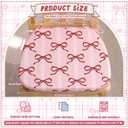 4 Pack Pink Bow Chair Cushions for Dining Chairs 17" x 16" x 2" D-Shaped Breathable Linen Kitchen Chair Pads with Ties Washable Non Slip Seat Cushion for Dining Kitchen Office Indoor
