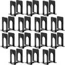 Happyhapi 14 Pair Book Ends for Shelves, 28 Pcs Metal Bookends Book Holder for Shelf, Heavy Book Stopper for Desk, Simple Library Office Home Bookend, 4.9 x 5.7 x 6.5 in, Black