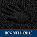 OLANLY Toilet Rugs U-Shaped 20x20, Extra Soft Absorbent Chenille Contour Bathroom Rugs for Toilet, Dry Quickly, Machine Washable, Non-Slip Bath Mat, Black