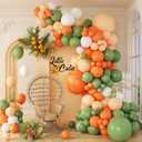 141pcs Little Cutie Orange and White Balloon Arch Garland Kit with Sage Green Orange Nude Sand White Balloons for Birthday Party Little Cutie Baby Shower Decorations