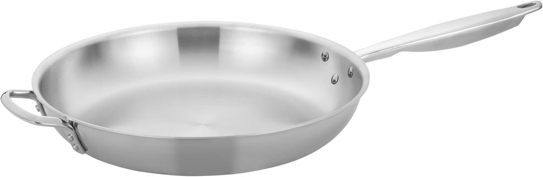WINCO Tri-Ply Frying Pan, Silver (14")