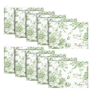 SilTriangle 10 Pcs Floral Makeup Bags with Zipper Canvas Cosmetic Bags Bulk for Women Pencil Bag Travel Toiletry Pouch Gift for Health Nurse Mother Teacher(Green)