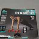 RBX Vinyl Coated Hand Weight Dumbbell Set - Hex Shaped, Roll Free for Body Building/Sculpting/Strength Training Exercise, (Set of 2) (3lb, Red)