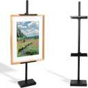 Adjustable Tabletop Easel Stand for Picture Frames & Canvas - All-Metal Display Easel with 28" Height, Table Top Frame Holder for Artwork, Photo Stand, Metal Easels for Table Display (Black) (Black)