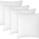 LANE LINEN 16x16 Throw Pillow Insert - Set of 4 White Inserts for Decorative Pillow Covers for Bed, Decorative Pillows for Bed, Couch Pillows, Throw Pillows for Couch