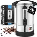 Zulay Kitchen 50 Cups Commercial Grade Coffee Maker Hot Water Urn - Percolator With Double-Wall Stainless Steel, Quick Brew, Stays Hot for Tea & Beverage at Events & Catering - Silver