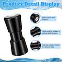 BBTO 2 Pack Black Boat Trailer Rollers and 2 Inch Boat Trailer Rubber Bow, Rubber Keel Roller V Span Bow Stop with 1/2" Mounting Hole Keel Roller Assembly Kit for Accessories Parts