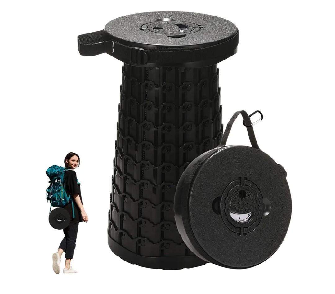 18-inch Heavy Duty Collapsible Stool - 800 lbs Capacity, 2.6 lbs Lightweight Portable Folding Stool for Camping, Travel, Music Festivals and Other Outdoor Events