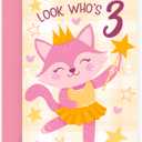 CENTRAL 23 Three Years Old Girl Birthday Card - Ballet Cat 3 - Birthday Cards For Daughter - Happy 3rd Birthday Card Niece - Cousin Birthday Card Female - Toddlers - Comes With Stickers