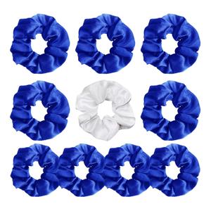 LADY&HOME Bridesmaids Scrunchies, 10 Packs, Navy Blue - Bridal Party, Bridal Shower, Bachelorette Party Favors and Gifts