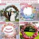 7 Ft Round Wedding Arch Stand with Metal Base for Flower Balloon Decoration, Circle Backdrop Stand Frame for Ceremony, Birthday Party, Baby Shower, Gold