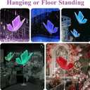 Wedding Butterfly RGB Floor Lamp: Smart LED Hanging Light with Remote Control - 7 Colors Butterflies Decoration - Adjustable Height Props for Birthday Party Baby Shower (60 CM/23.6 IN, 2, Piece)