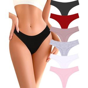READY TO LOVE Cotton Underwear for Women Pack Breathable Thongs for Women Sexy Stretch Soft Womens Panties Thong (S)