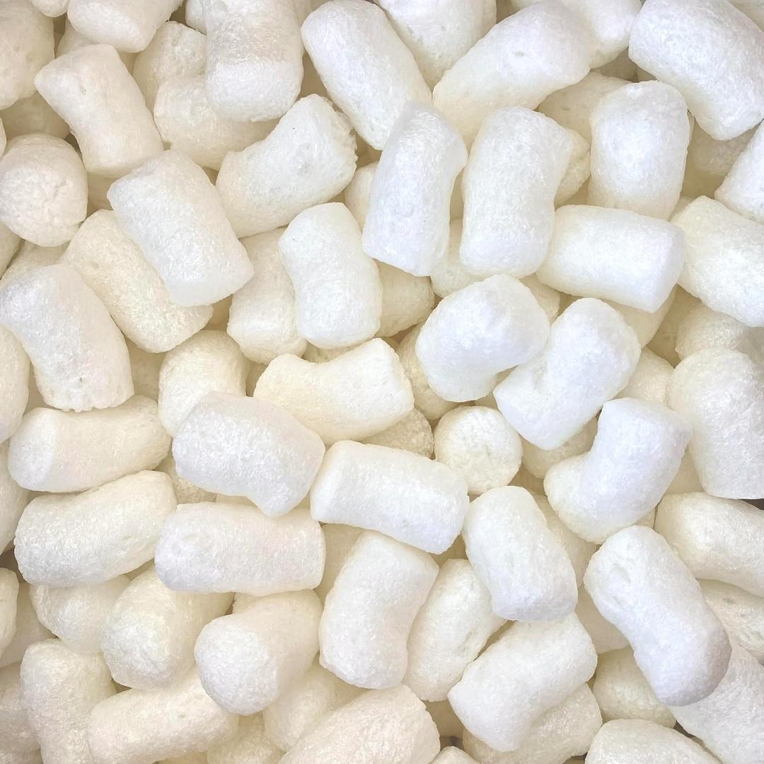 Biodegradable Peanuts 0.25 cu ft naturaly antistatic compostable popcorn for packaging, white