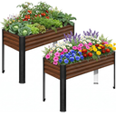 SnugNiture Raised Garden Bed with Legs, 2PCS 481832in Outdoor Metal Elevated Raised Planter Box for Backyard, Patio, Balcony