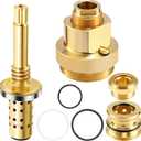 1 Set Shower Valve Rebuild Kit, TA-10 Flow Control Spindle & TA-4 Hot and Cold Seats & T-12A Cap Part Compatible with Symmons Temptro Shower Valves, Fix Tub/Shower Valve Leak, Brass